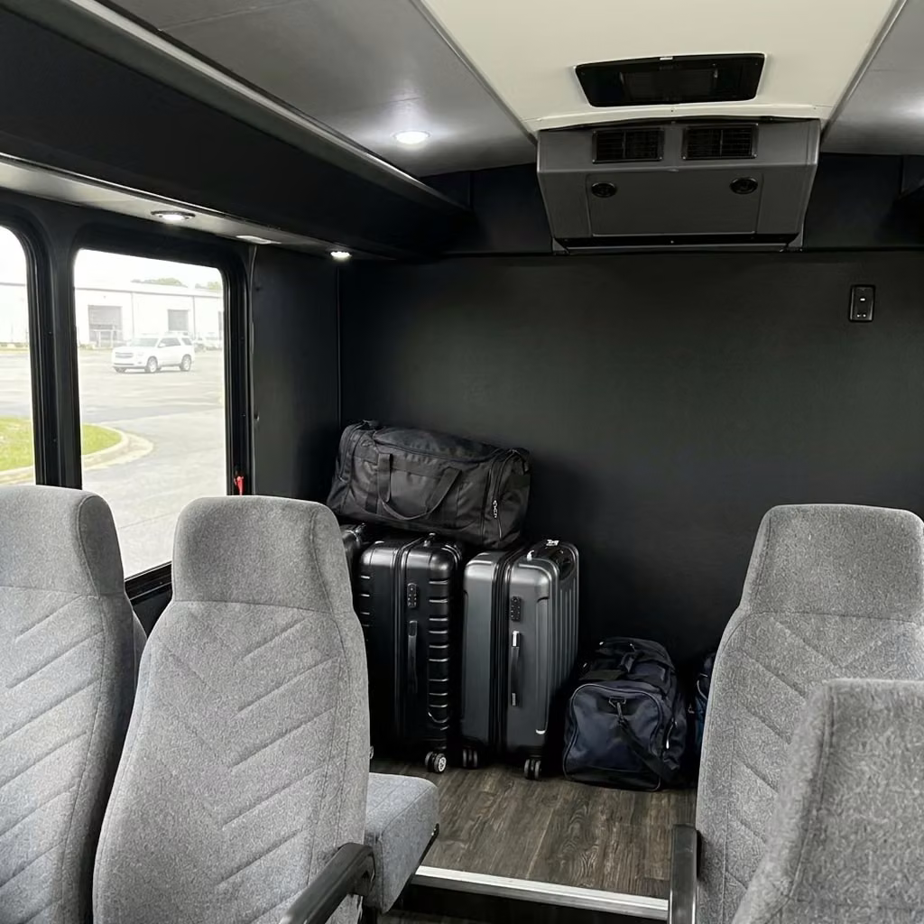 statesboro 15 passenger minibus luggage area