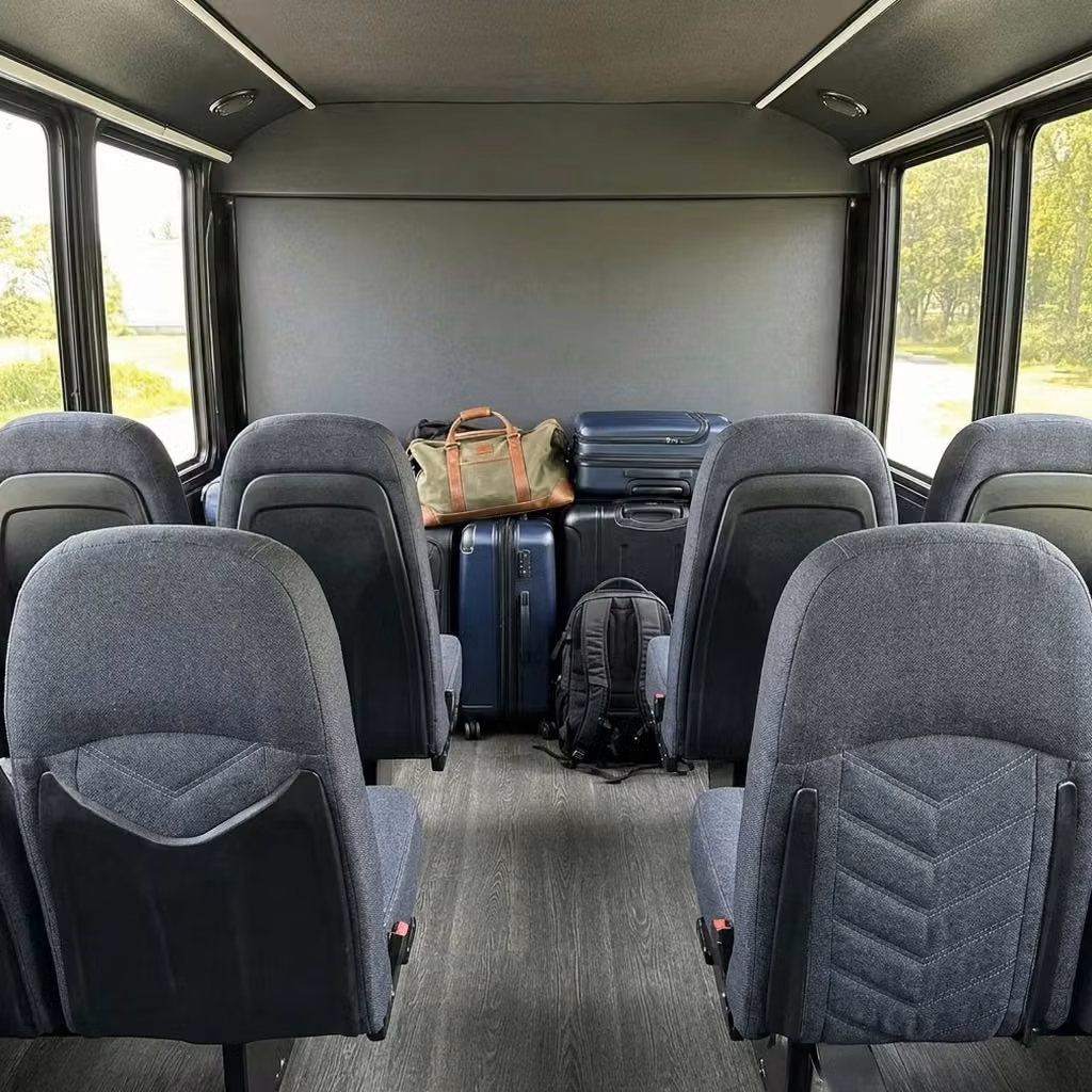 statesboro 25 passenger minibus luggage area