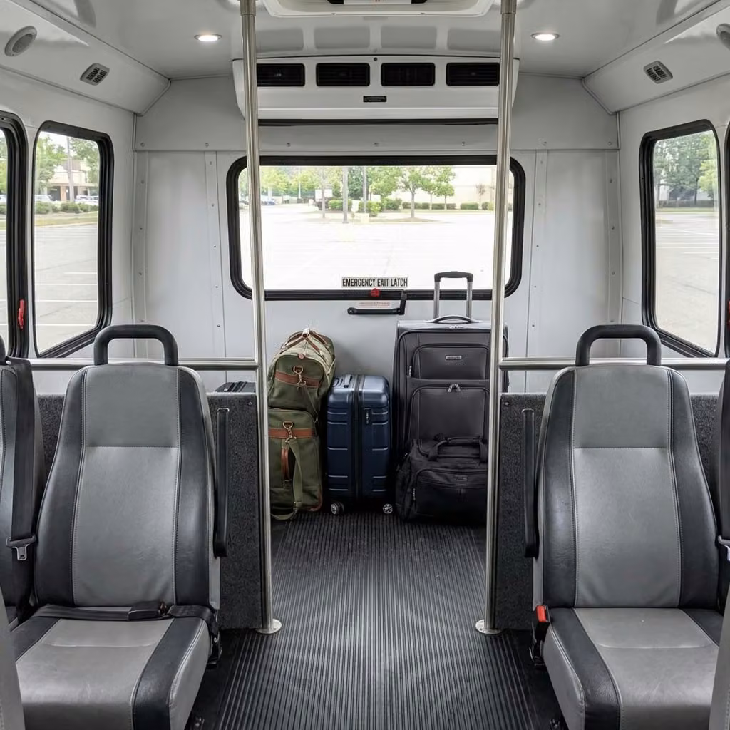 statesboro 28 passenger minibus luggage area