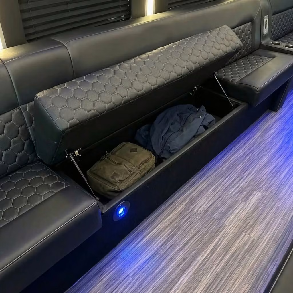 statesboro party bus under seat storage